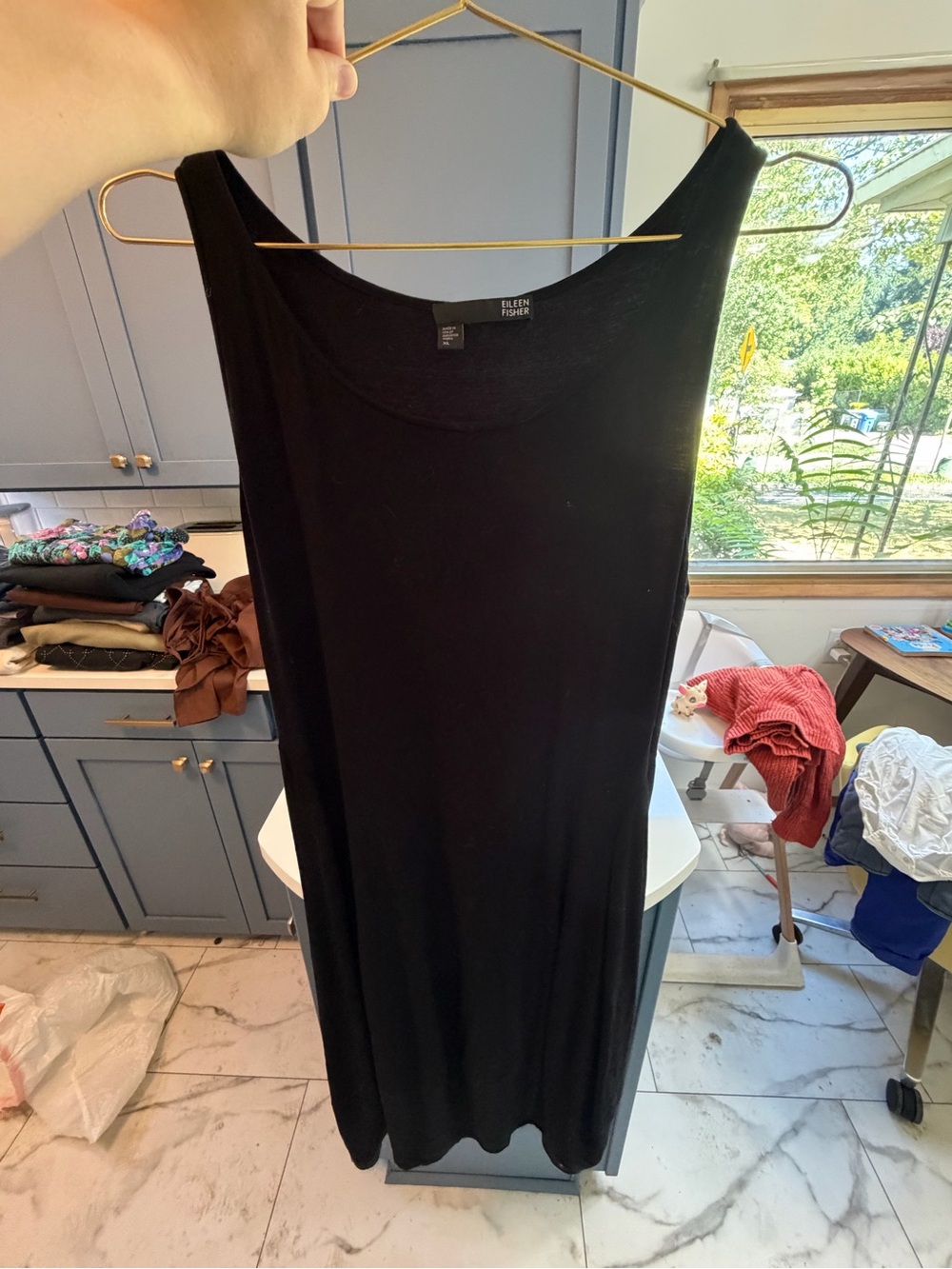 Eileen Fisher Black Sleeveless Women's Dress - Classic Scoop Neck
